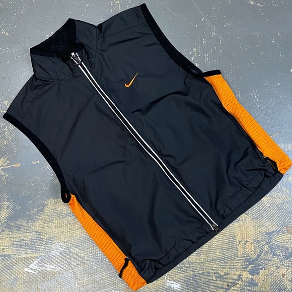 Nike Other - Nike Packable Lightweight Running Vest White Tag Zip Up Vintage 3M Orange